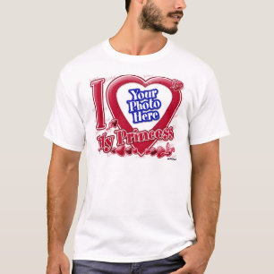 T-shirt I Love My Princess coeur rouge - photo