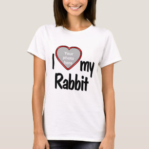 T-shirt I Love My Rabbit - Joli Coeur Rouge en forme de ph