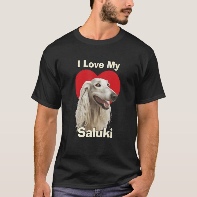 T-shirt I Love My Saluki Puppy Dog (Devant)