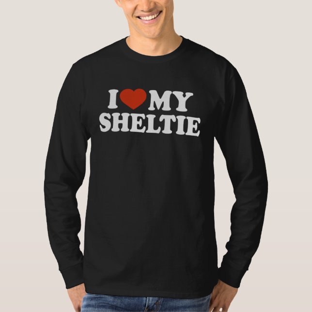 T-shirt I Love My Sheltie Shetland Sheepdog Dog (Devant)