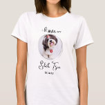 T-shirt I Love My Shih Tzu Personnalisé Cute Pet Chien Pho<br><div class="desc">Emmenez votre meilleur ami avec vous partout où vous allez avec cette chemise amoureux des chiens photo shih tzu personnalisée ! Un must pour chaque amoureux des chiens, chien maman et chien papa! Un plaisir I Love My Dog, cette citation de chemise "I Love Shih Tzu" peut être personnalisée à...</div>