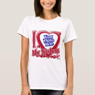 T-shirt I Love My Sisters coeur rouge - photo
