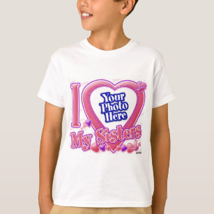 T-shirt I Love My Sisters rose/violet - photo