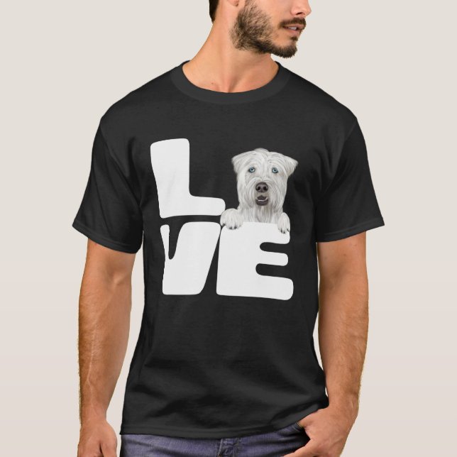 T-shirt I Love My Soft Coated Wheaten Terrier Dog (Devant)