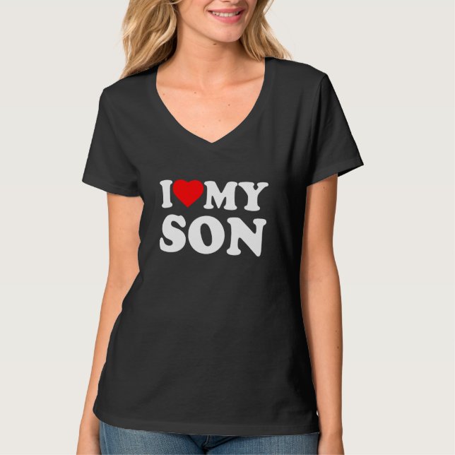 T-shirt I Love My Son Heart (Devant)