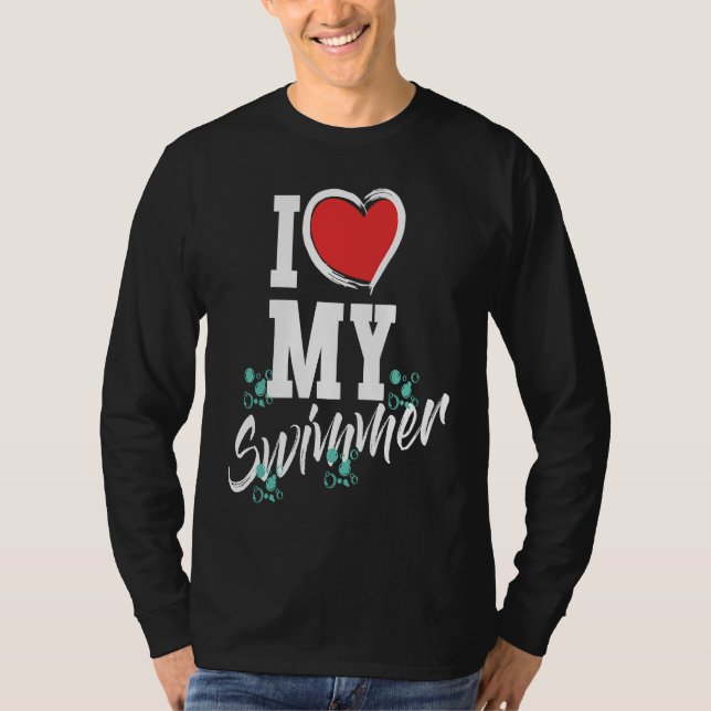 T-shirt I love my swimmer swim team mother mama  swimming (Devant)