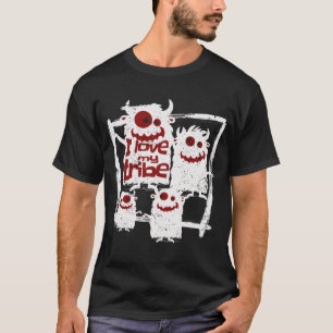 T-shirt I Love My Tribe Funny Famille Monstre Halloween