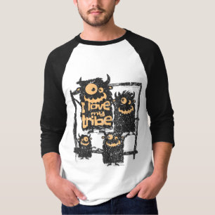 T-shirt I Love My Tribe Funny Famille Monstre Halloween T-