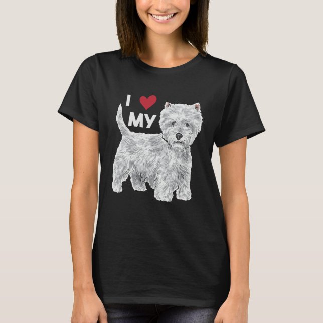 T-shirt I Love My Westie West Highland White Terrier (Devant)