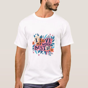 T-shirt I Love My Work Bestie Work Bestie Cadeau Classique