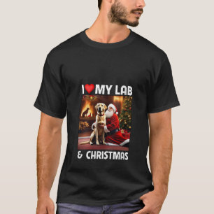 T-shirt I Love My Yellow Lab Retriever et Christmas Père N