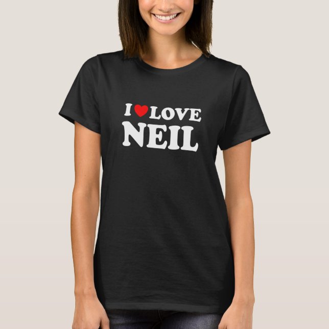 T-shirt I Love Neil I Heart Neil (Devant)