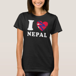T-shirt I Love Nepal Heart Flag Népal