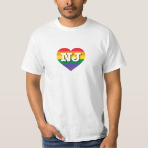 T-shirt I Love New Jersey Rainbow Heart