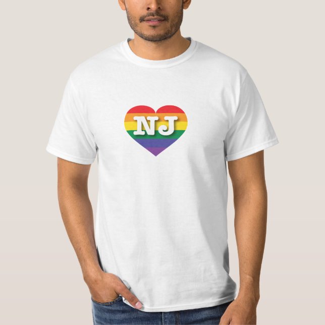 T-shirt I Love New Jersey Rainbow Heart (Devant)