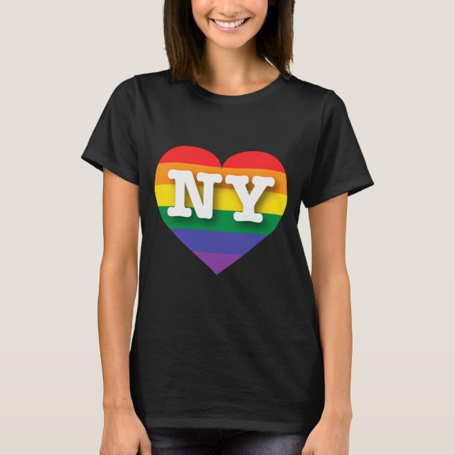 T-shirt I Love New York Rainbow Heart _1  (Devant)