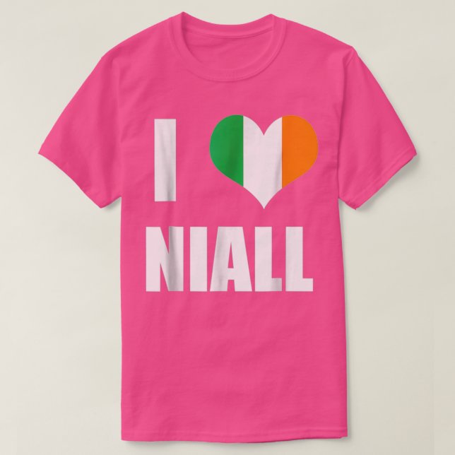 T-shirt I Love Niall Irlande Drapeau Coeur (Design devant)