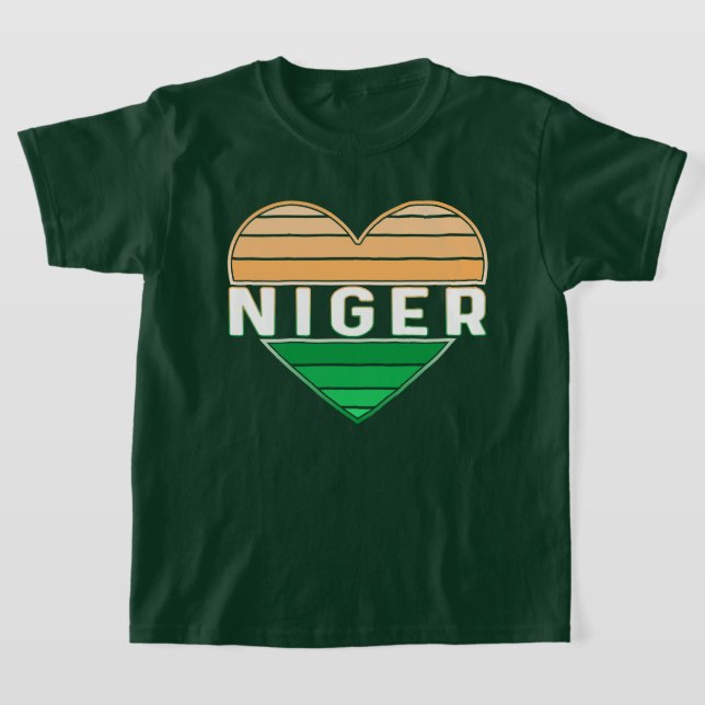 T-shirt I Love Niger, Coeur Nigérien (Poser)