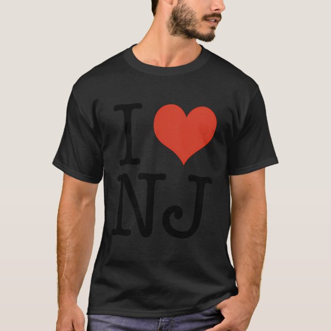 T-shirt I Love Nj New Jersey États-Unis (Devant)