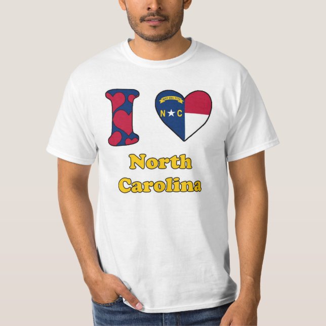 T-shirt I Love North Carolina (Devant)