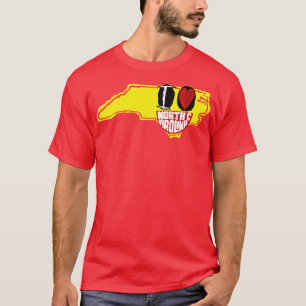 T-shirt I Love North olina Smiling Happy Face