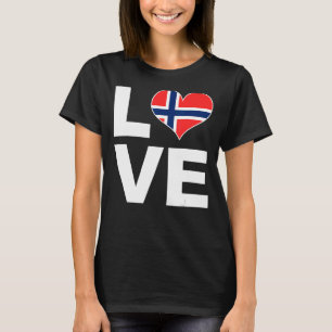 T-shirt I Love Norvège Coeur Drapeau Norvège