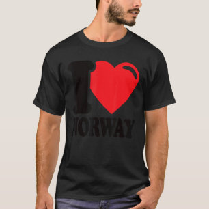 T-shirt I Love Norway Homeland Norwegian Drapeau Norvège 1