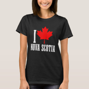 T-shirt I Love Nova Scotia Maple Leaf Canada Drapeau canad