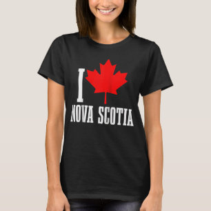 T-shirt I Love Nova Scotia Maple Leaf Canada Drapeau canad