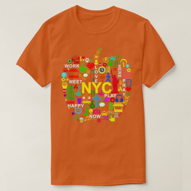 T-shirt I LOVE NYC's NEW YORK CITY BIG APPLE (Design devant)