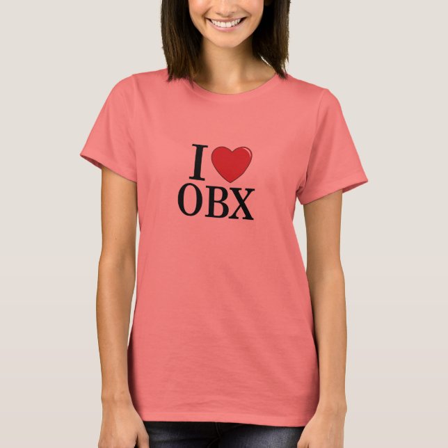 T-shirt I Love OBX - Banques extérieures (Devant)