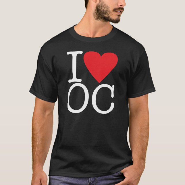 T-shirt I Love Orange County (Blanc/Rouge) (Devant)