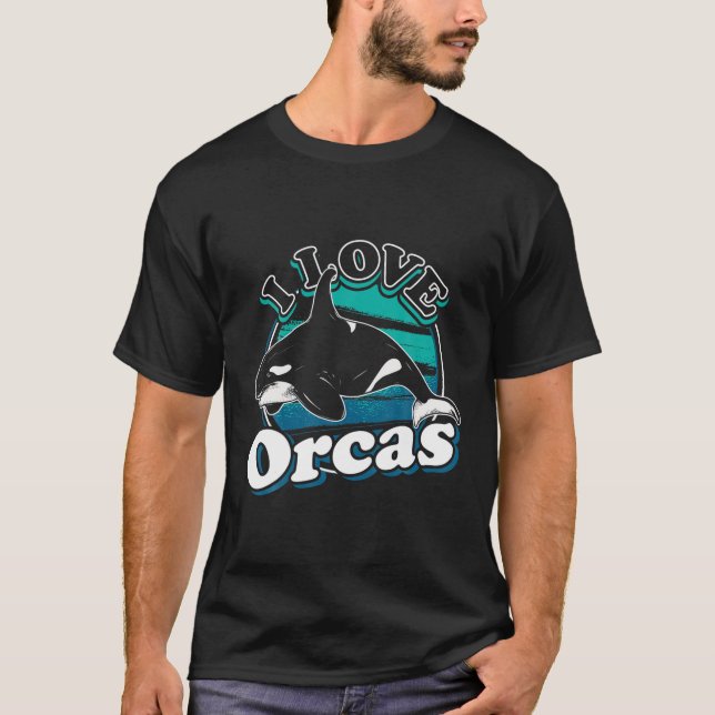 T-shirt I Love Orcas Orca (Devant)
