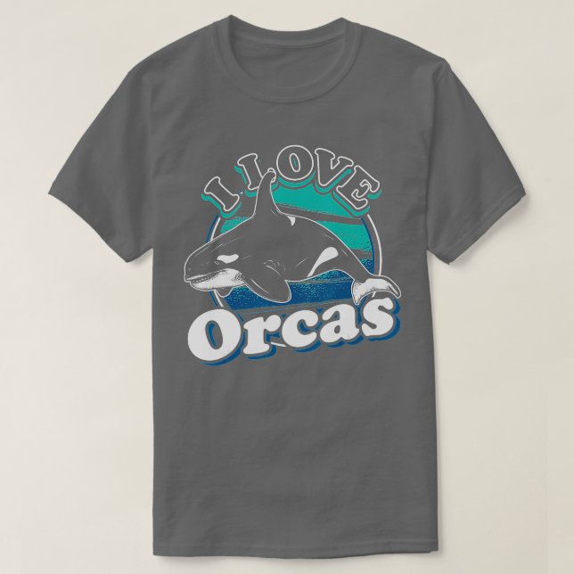T-shirt I Love Orcas Orca (Design devant)