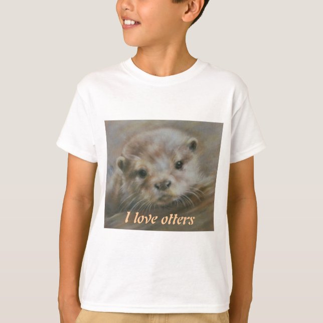 T-shirt I love otters (Devant)