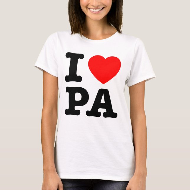 T-shirt I LOVE PA Pennsylvanie (Devant)