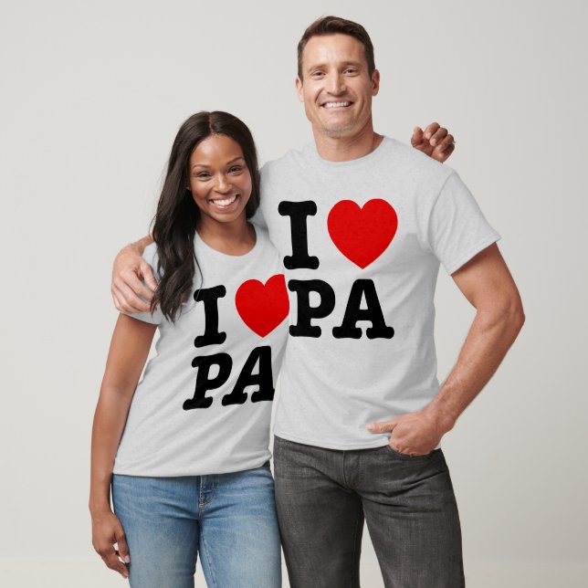 T-shirt I LOVE PA Pennsylvanie (Unisexe)