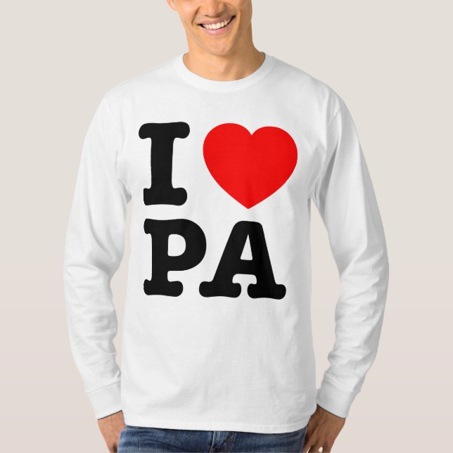 T-shirt I LOVE PA Pennsylvanie (Devant)