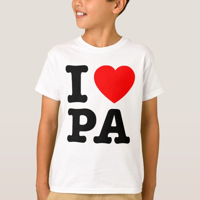 T-shirt I LOVE PA Pennsylvanie (Devant)