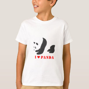 T-shirt I Love Panda (Noir)