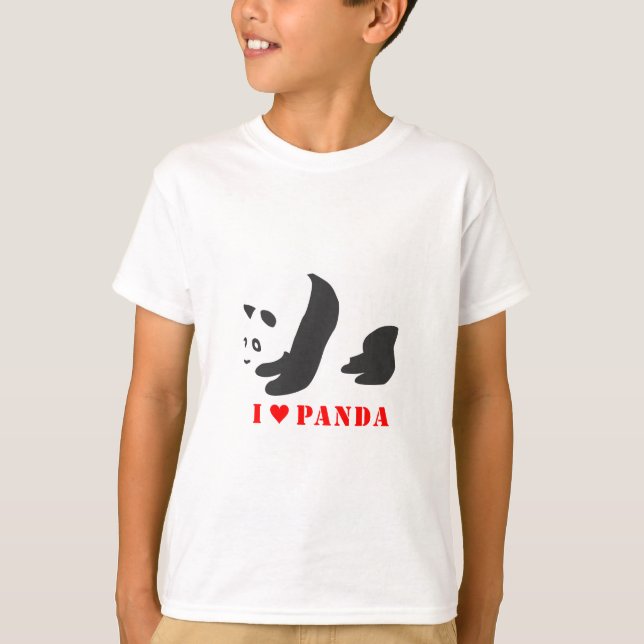 T-shirt I Love Panda (Noir) (Devant)