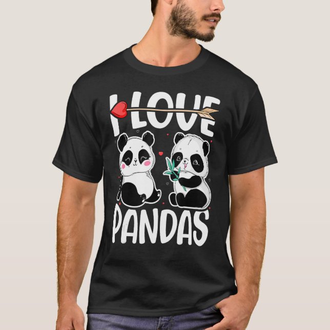 T-shirt I Love Pandas Panda Bear (Devant)