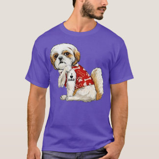 T-shirt I Love Papa Tattoo Shih Tzu Papa Drôle Fête des pè