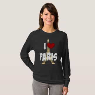 T-shirt I Love Paris avec la Tour Eiffel, coucher éblouiss