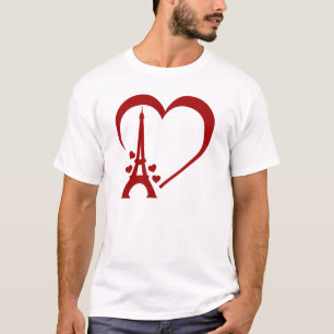T-shirt I Love Paris, Paris romantique inspiré des voyages