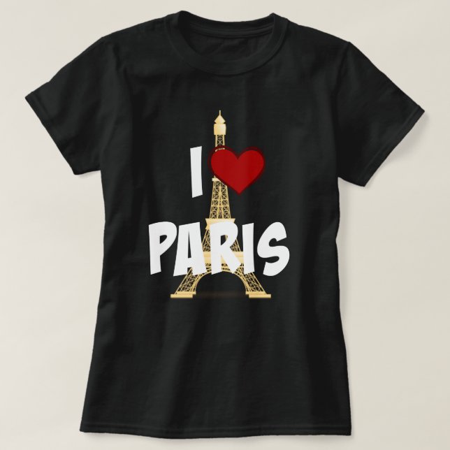 T-shirt "I Love Paris", Tour Eiffel (Design devant)