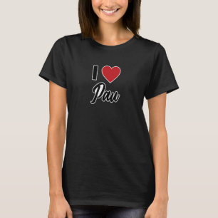 T-shirt I LOVE PAU France Europe avec Red Love Heart