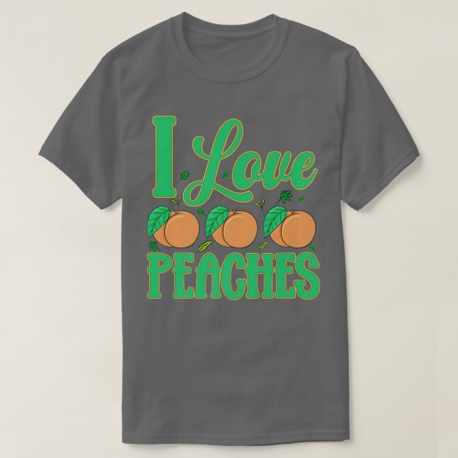 T-shirt I Love Peaches Fruit Végétarien Végétarien (Design devant)