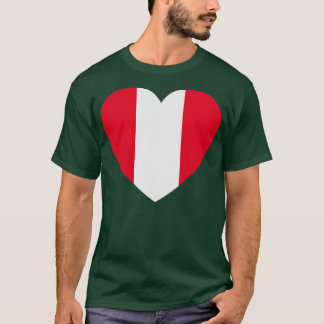 T-shirt I Love Pérou HeartFormé Drapeau péruvien