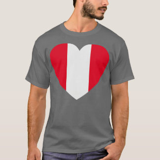 T-shirt I Love Pérou HeartFormé Drapeau péruvien